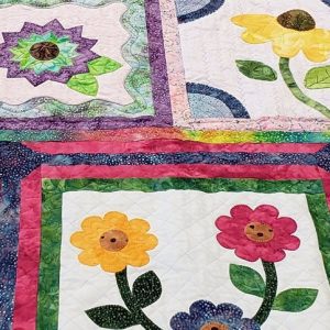 Twin Bed Quilt Set - Garden Quilt Applique