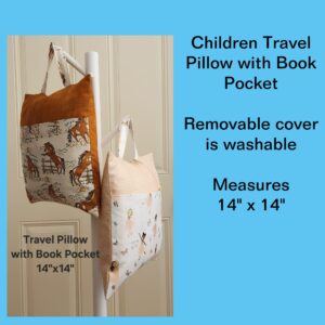 Childrens Travel Pillow with Book Pocket